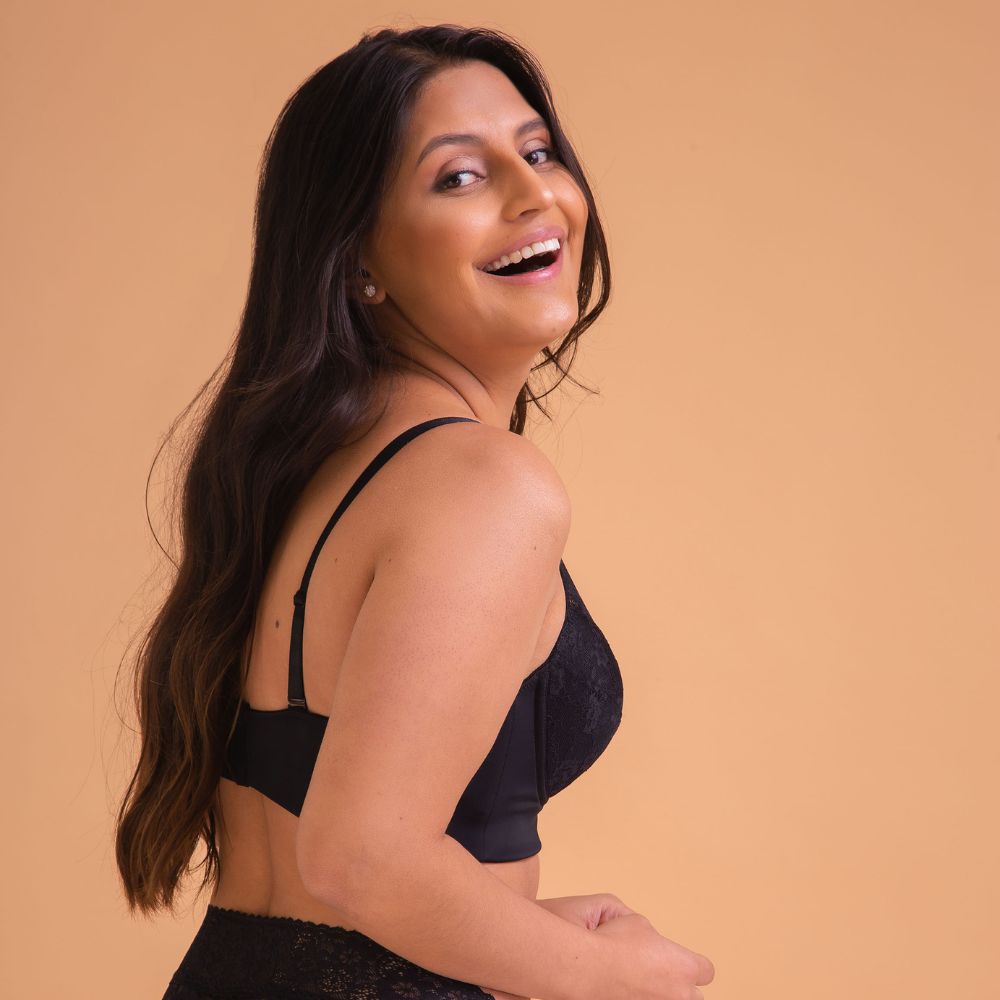 FULL COVERAGE BRA B CUP WITH LACE DETAILS IN MICROFIBER