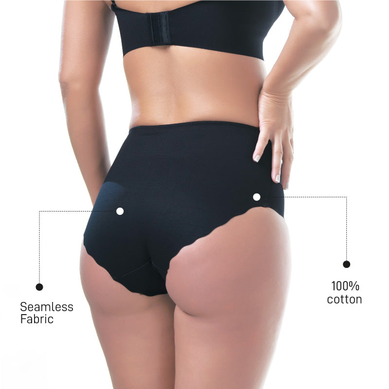 SEAMLESS MOLDING PANTY LASER CUT BLACK