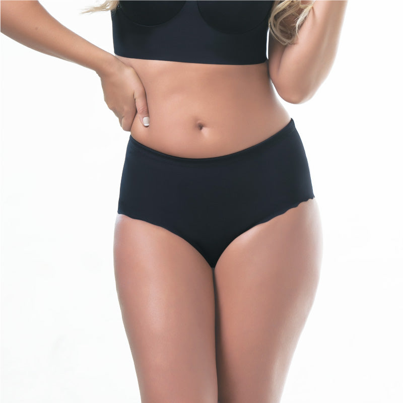 SEAMLESS MOLDING PANTY LASER CUT BLACK