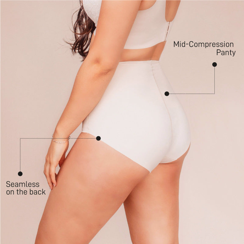 MID-COMPRESSION PANTY SEAMLESS IN BACK NUDE