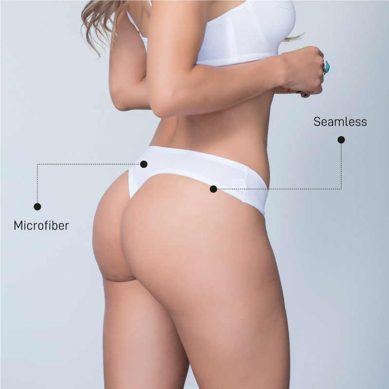 SEAMLESS THONG IN MICROFIBER WHITE