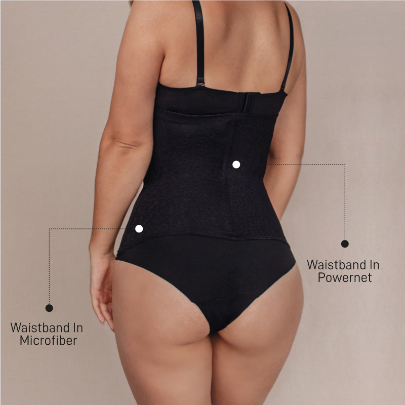 WAISTBAND IN MICROFIBER AND POWERNET (GIRDLE) BLACK