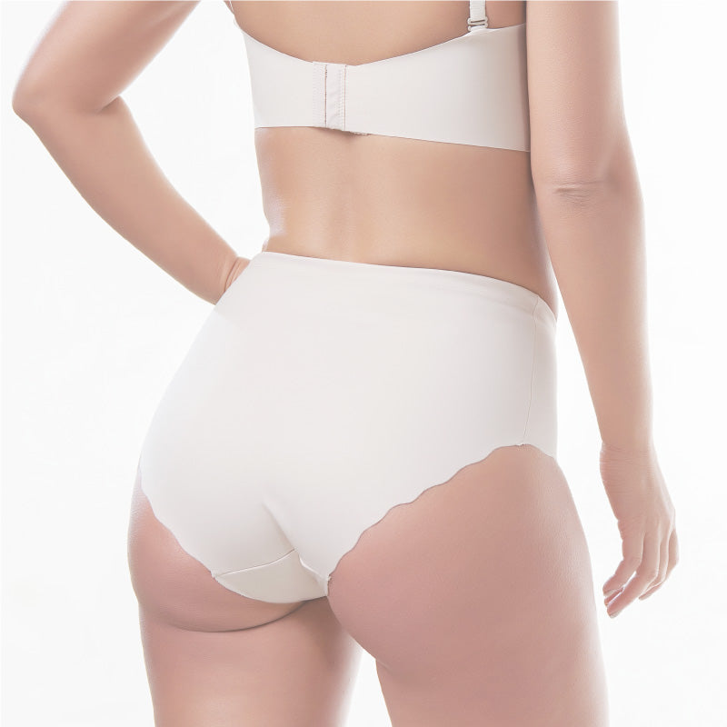 Women's Nude No Line Solid Laser Cut Panties (XL) on eBid United