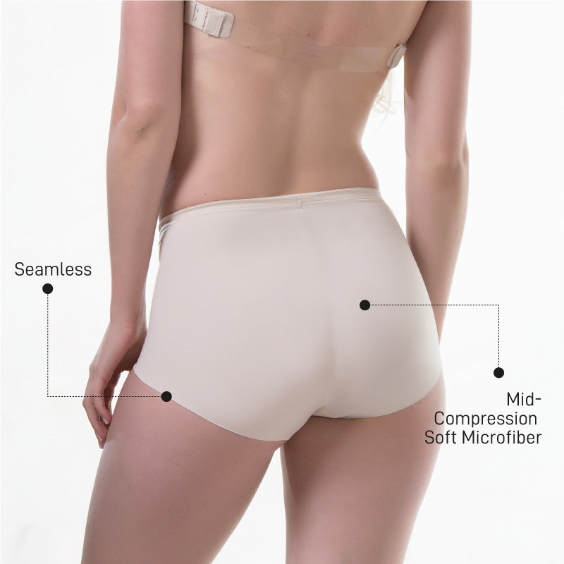 mid-compression soft microfiber and seamless panty NUDE