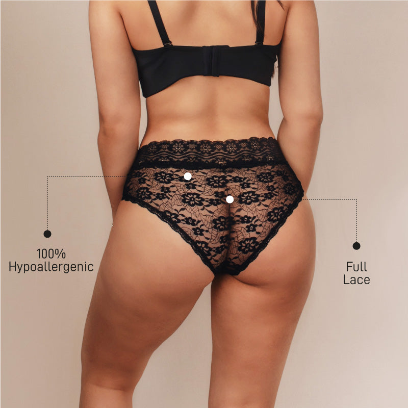 CHEEKY LACE PANTY PACK X 2 BLACK