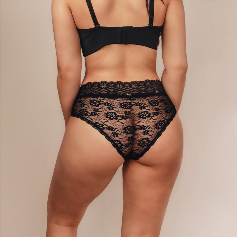 CHEEKY LACE PANTY PACK X 2 BLACK